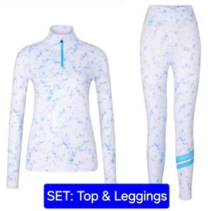 Bogner X Loveshackfancy Base Layer Ilvy quarter zip Top & Love Jersey Leggings